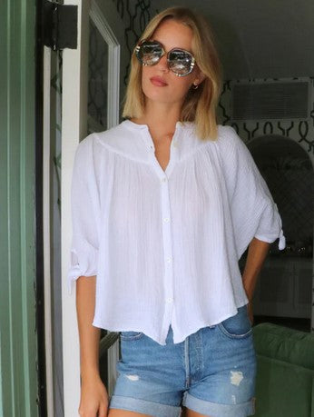 Felicite Tie Top - White