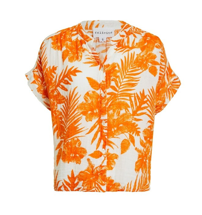 Felicite Short Sleeve Top = Palm Orange