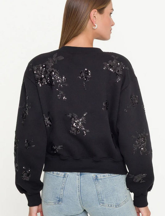 Generation Love Cara Sequin Embellished Sweatshirt - Black