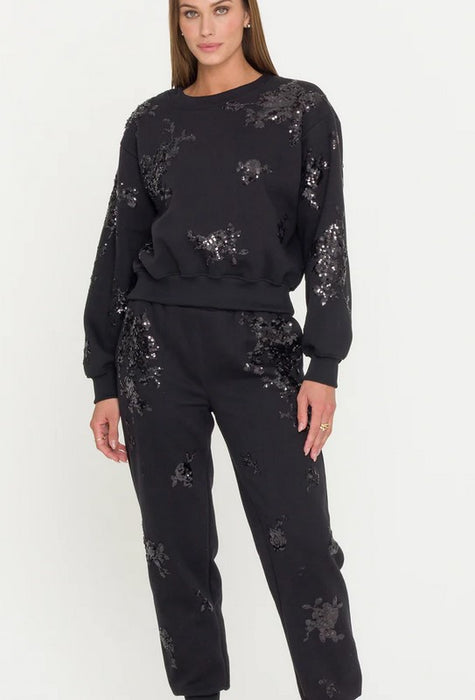 Generation Love Cara Sequin Embellished Sweatshirt - Black
