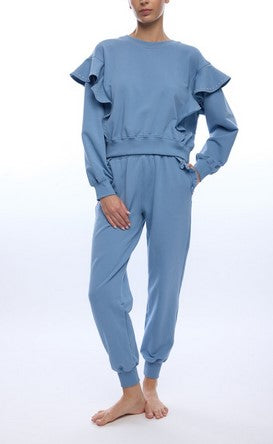 Generation Love Devona Ruffle Sweatshirt - Denim Blue