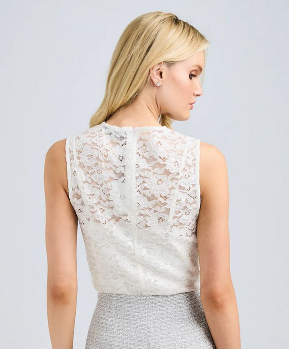 Generation Love Henrietta Sequin Lace Top - White