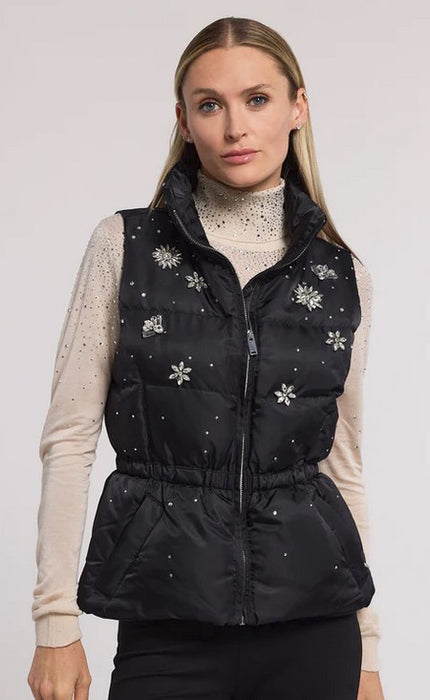 Generation Love Jenia Crystal Puffer Vest - Black