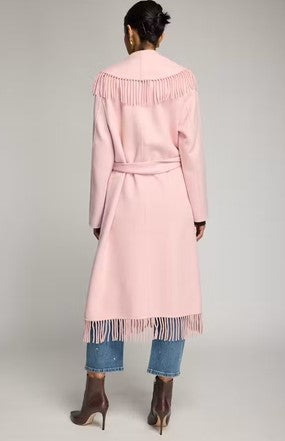 Generation Love Jenny Wool Fringe Coat - Rose Quartz