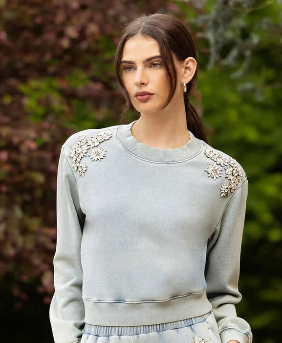 Generation Love Julie Crystal Sweatshirt - Washed Denim