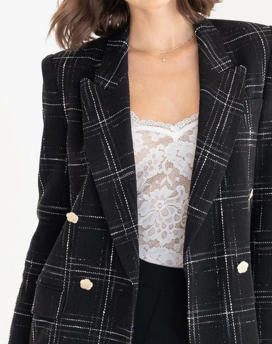 Generation Love Maverick Windowpane Blazer - Black/White