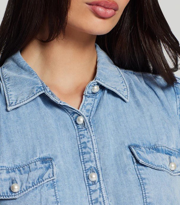 Generation Love Minella Denim Shirt - Light Blue