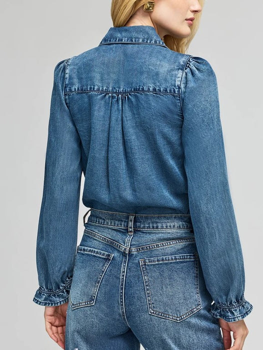 Generation Love Priya Denim Blouse - Vintage Blue