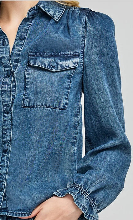 Generation Love Priya Denim Blouse - Vintage Blue