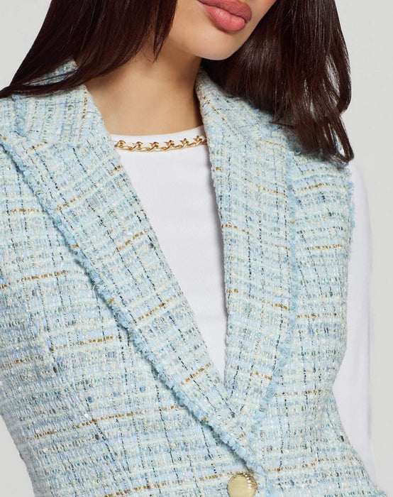 Generation Love Rialto Tweed Blazer - Aqua Melange