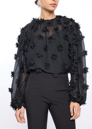 Generation Love Shea 3D Floral Blouse - Black