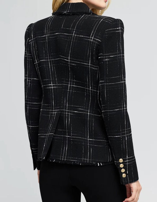 Generation Love Skylar Windowpane Blazer - Black/White