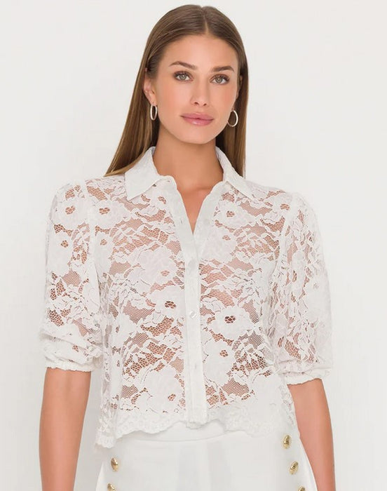Generation Love Tammy Lace Shirt - White