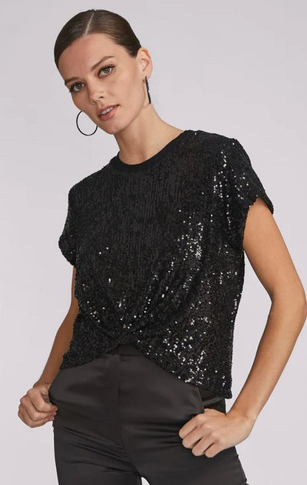 Generation Love Bora Sequin Top - Black