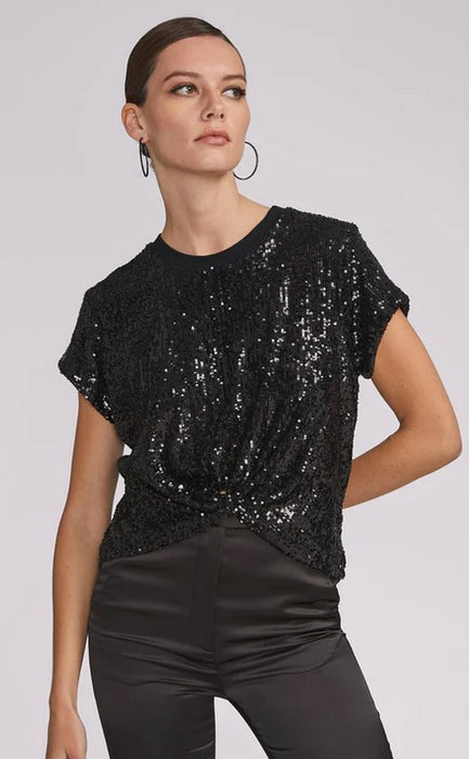 Generation Love Bora Sequin Top - Black