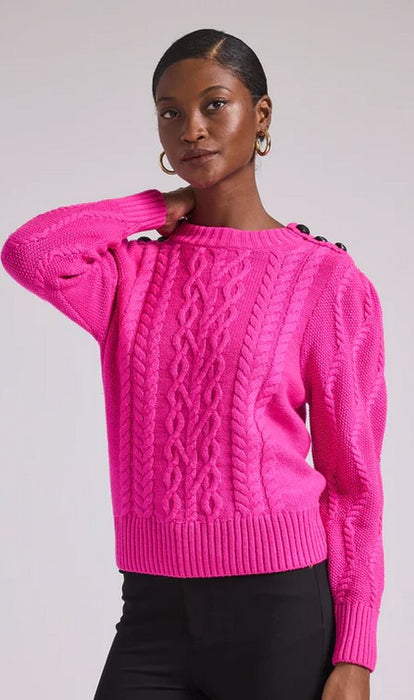 Generation Love Brooks Cable Sweater - Hot Pink