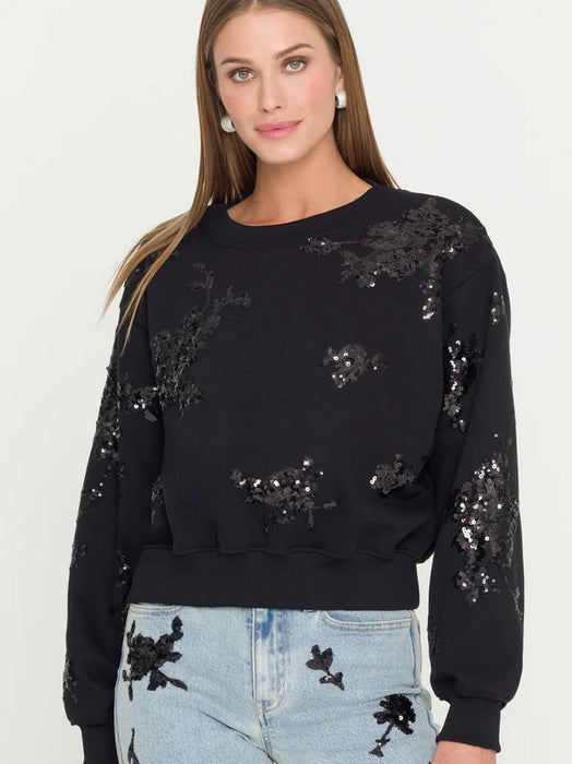 Generation Love Cara Sequin Embellished Sweatshirt - Black