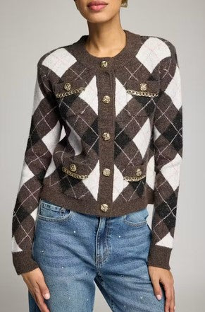 Generation Love Donna Argle Cardigan - Brown Multi
