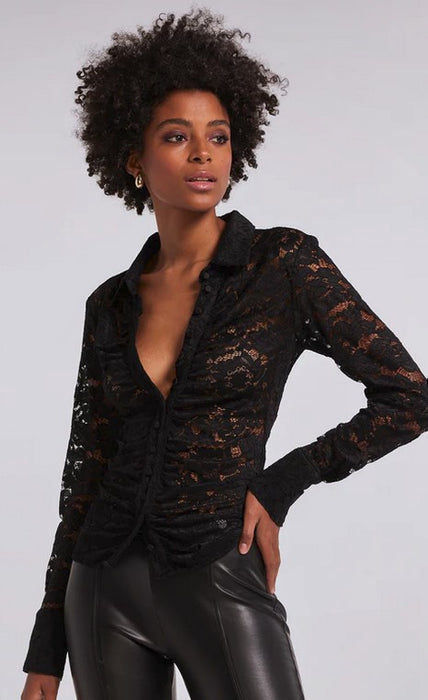 Generation Love Jolene Stretch Lace Shirt - Black