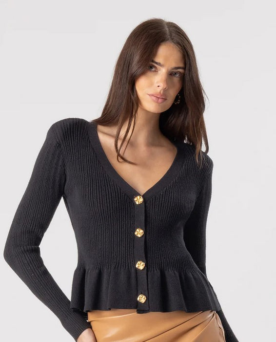 Generation Love Lirio Pointelle Cardigan - Black