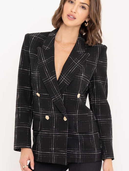 Generation Love Maverick Windowpane Blazer - Black/White
