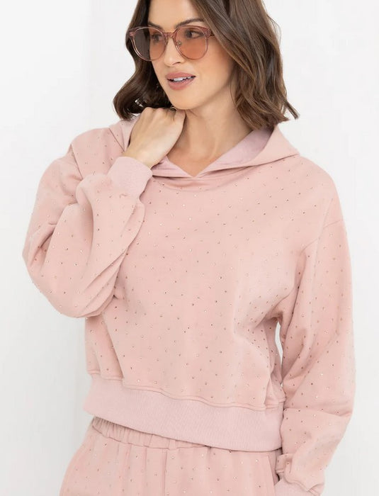 Generation Love Renae Crystal Hoodie - Dusty Pink