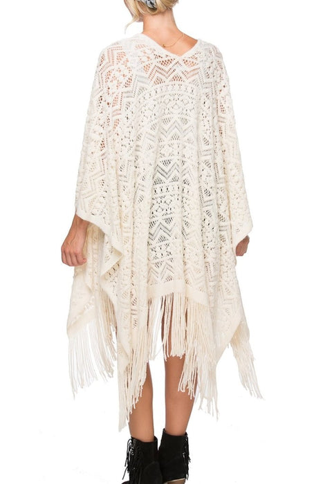 Golden Sun Joplin Poncho - Ivory