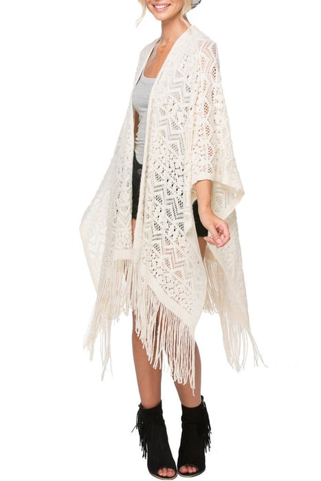 Golden Sun Joplin Poncho - Ivory