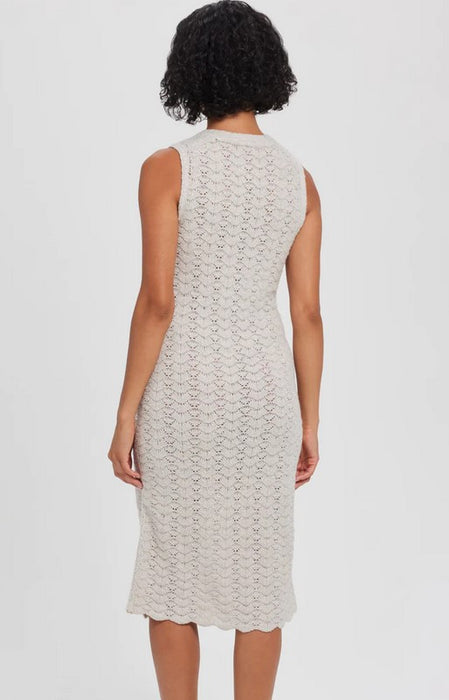 Goldie Boucle Midi Dress - White Sand