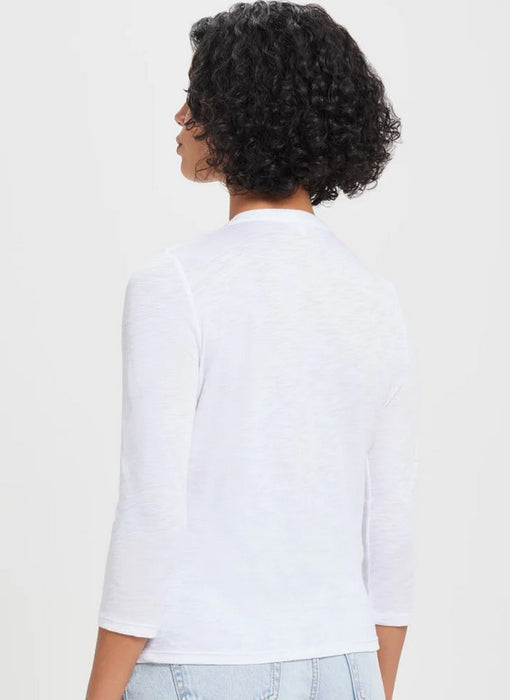 Goldie Honor Embroidered Henley - White
