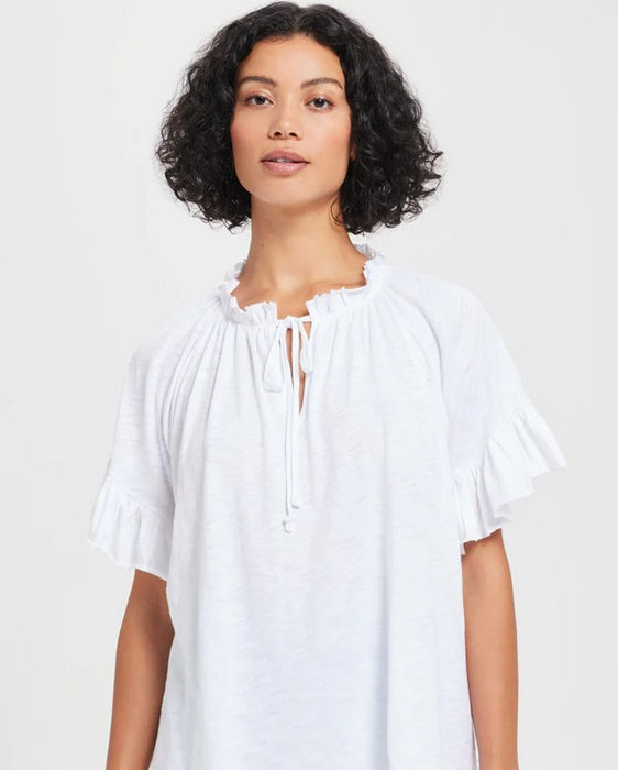 Goldie Baja Peasant Top - White