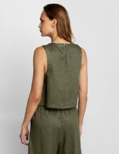 Greek Archaic Kori Linen Tank - Olive