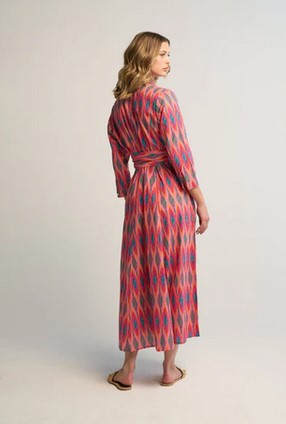 Guadalupe Luciana Ikat Dress - Fuschia