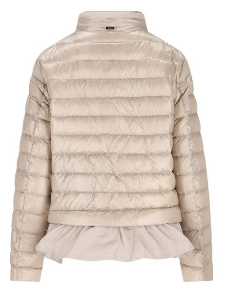Herno Peplum Ruffle Jacket -Beige