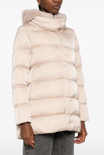 Herno Down and Fur Coat - Champagne