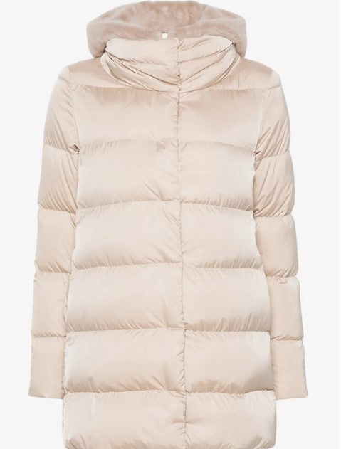 Herno Down and Fur Coat - Champagne