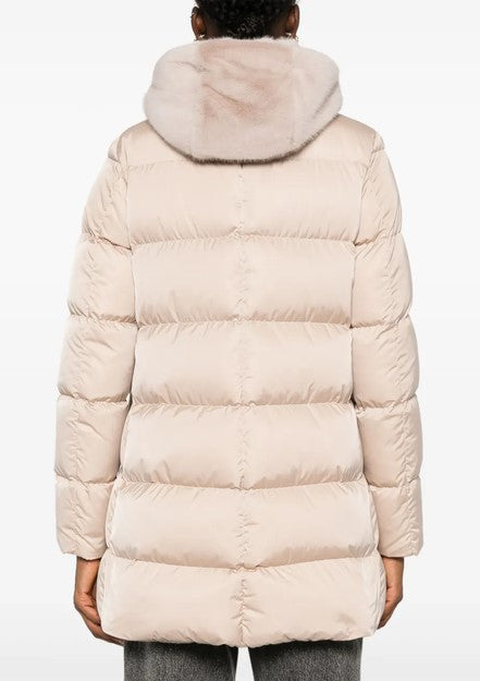 Herno Down and Fur Coat - Champagne