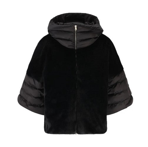 Herno Faux Fur Combo Coat - Black