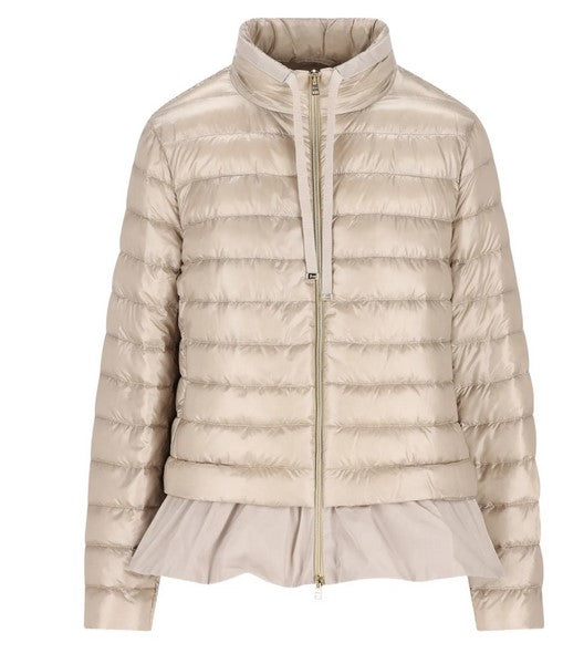 Herno Peplum Ruffle Jacket -Beige