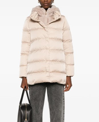 Herno Down and Fur Coat - Champagne