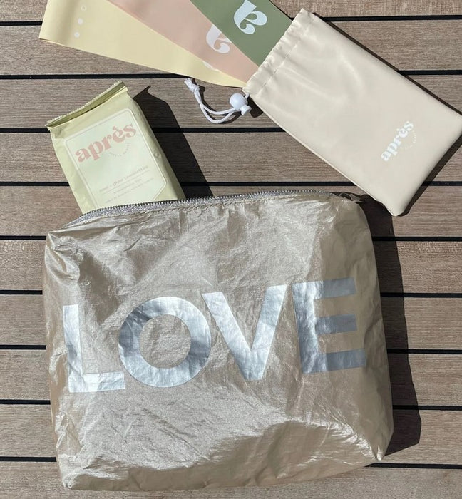 Hi Love Medium Pouch - Shimmer Beige