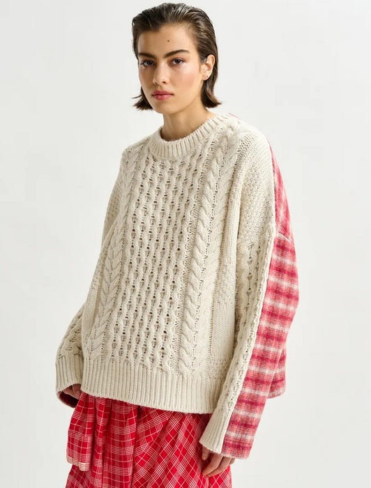 Essentiel Antwerp IFace Sweater - Beige/Red