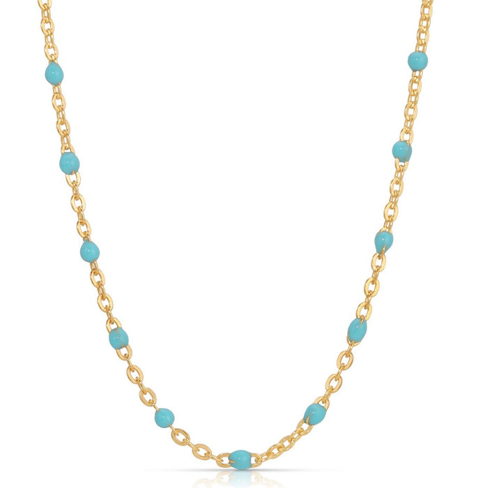 Joy Dravecky Enamel Beaded Necklace - Turqoise