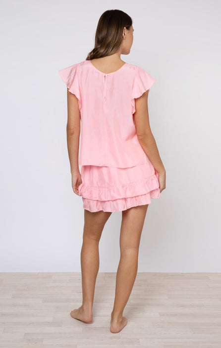 Juliet Dunn Sleeveless Frill Top - Candy