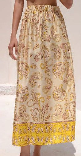 Kasia Nisyros Skirt - Yellow Print