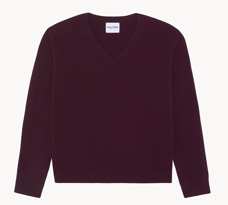 Kujten Lita V Neck Sweater - Bordeaux