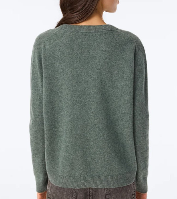 Kujten Lita V Neck Sweater - Vert Wakame