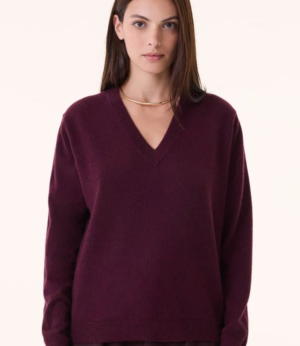 Kujten Lita V Neck Sweater - Bordeaux