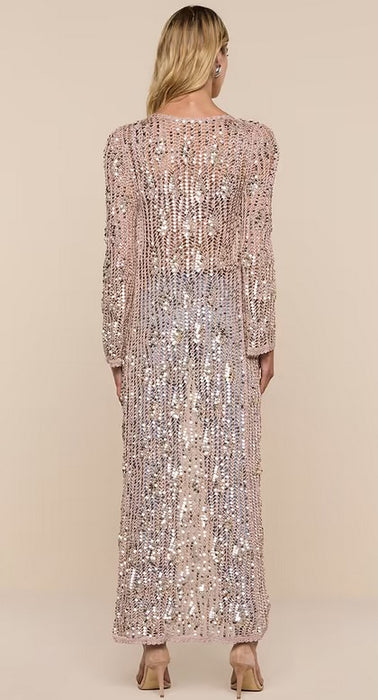 L'Agence Sanya Hand Crochet Dress/Cardigan - Misty Rose