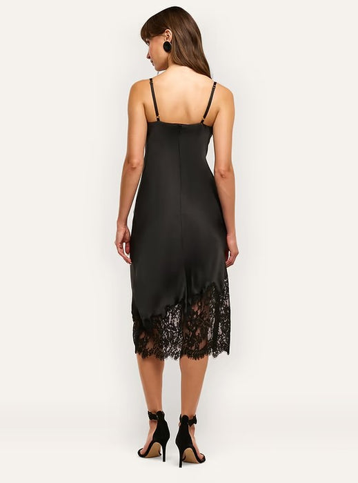 L'Agence Adrienne Lace Trim Dress - Black